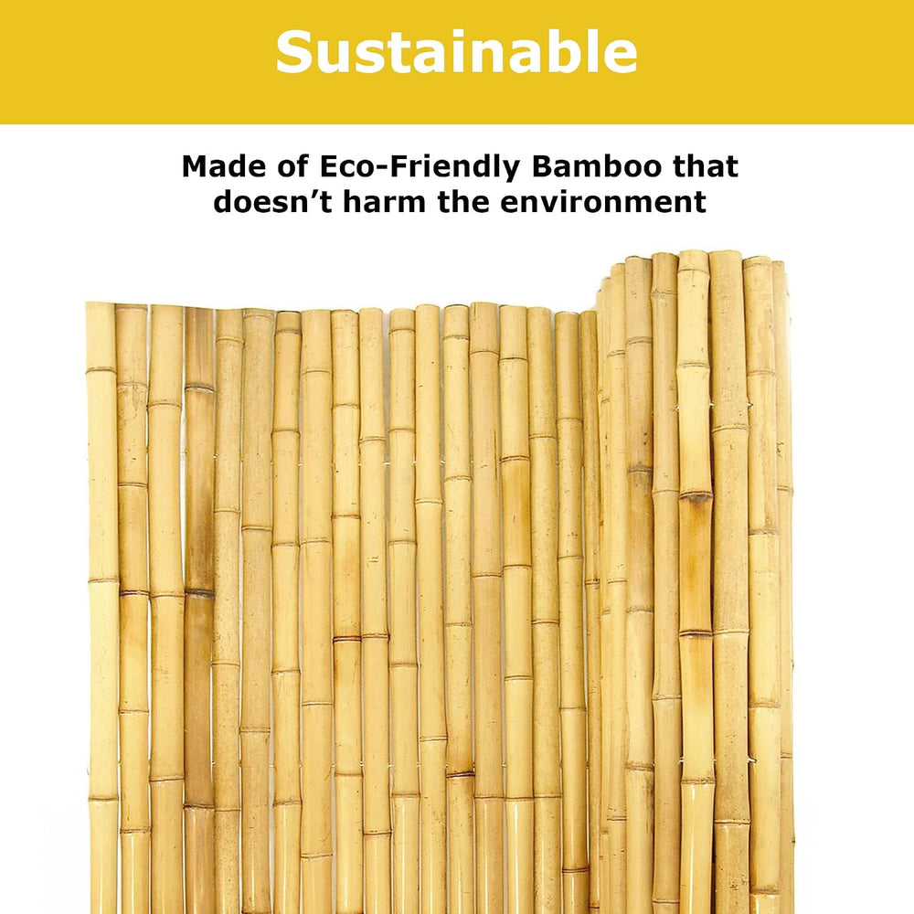 FOREVER BAMBOO Natural Bamboo Fencing Decorative Rolled Fence Panel 1 in D x ...