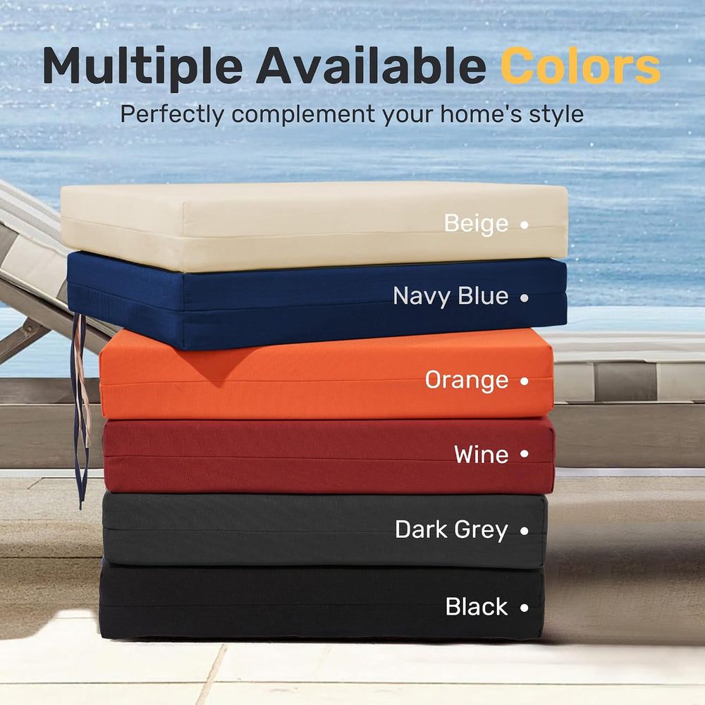 UNIKOME Outdoor Chair Cushions Pack of 4, Water Resistant Patio Cushions with...