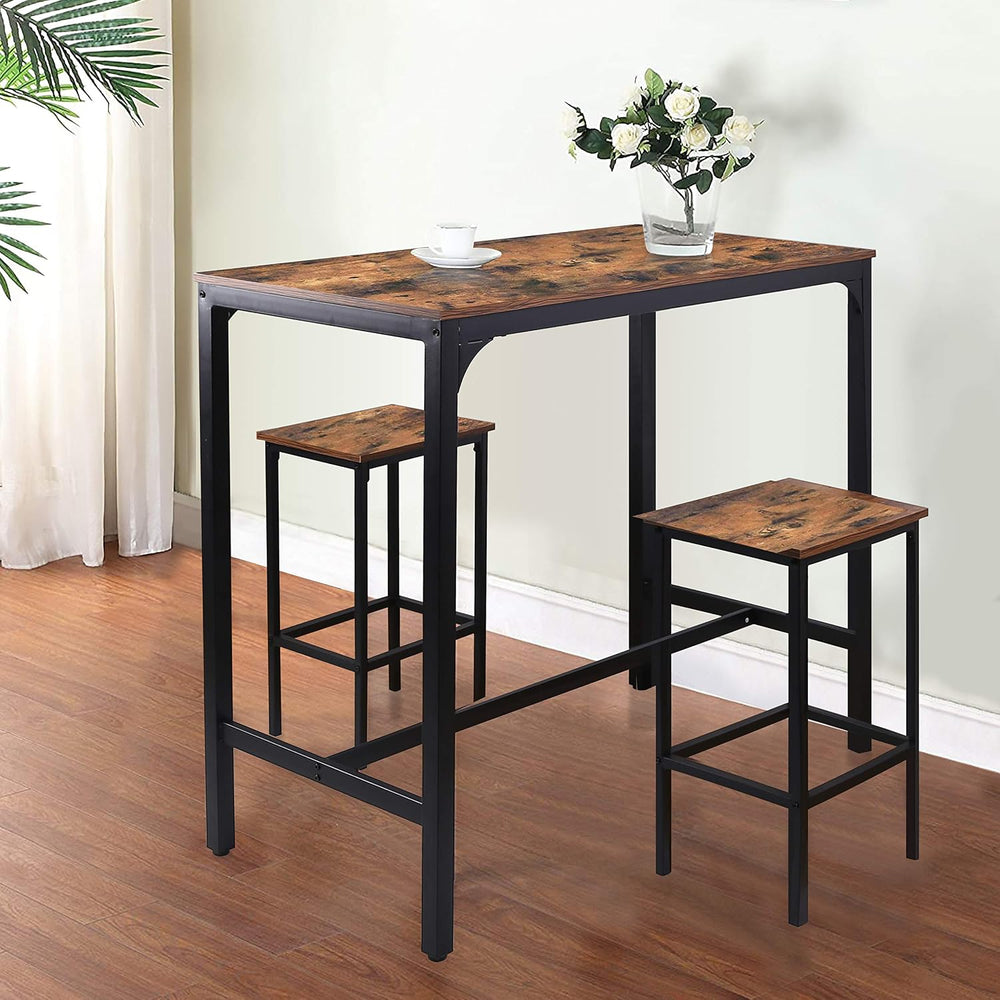 VEIKOU 47'' Industrial Bar Height Table, High Pub Table with Adjustab...