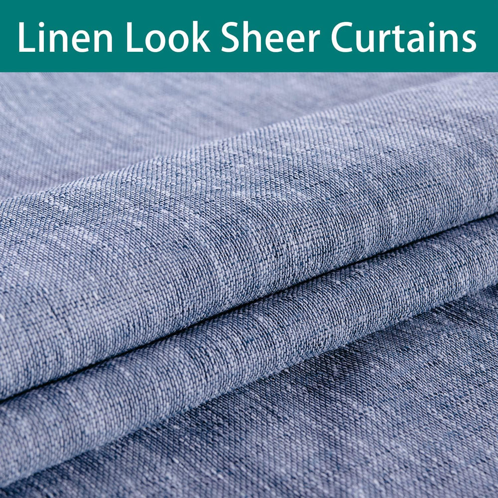 LORDTEX Burlap Linen Look Outdoor Curtains for Patio 2 Panels