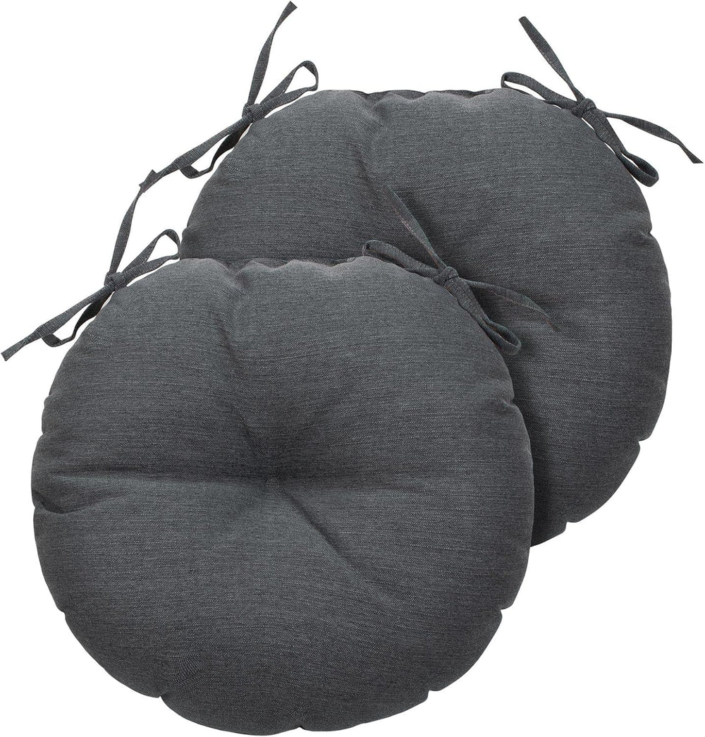 Magpie Fabrics 15" Round Bistro Seat Cushions with Ties, Set of 2, Water...