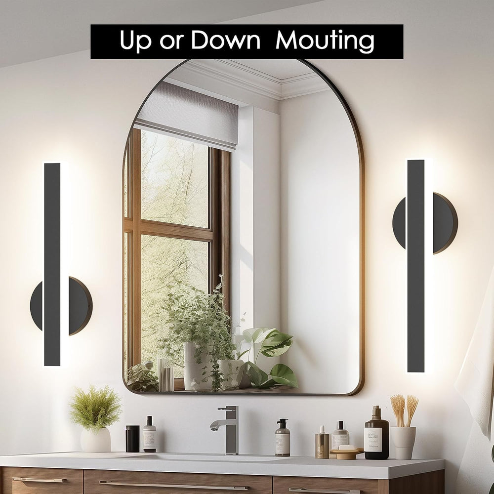 Aipsun Black Wall Sconce Hardwired Modern LED 18W Wall Sconce Set of Two, 15....