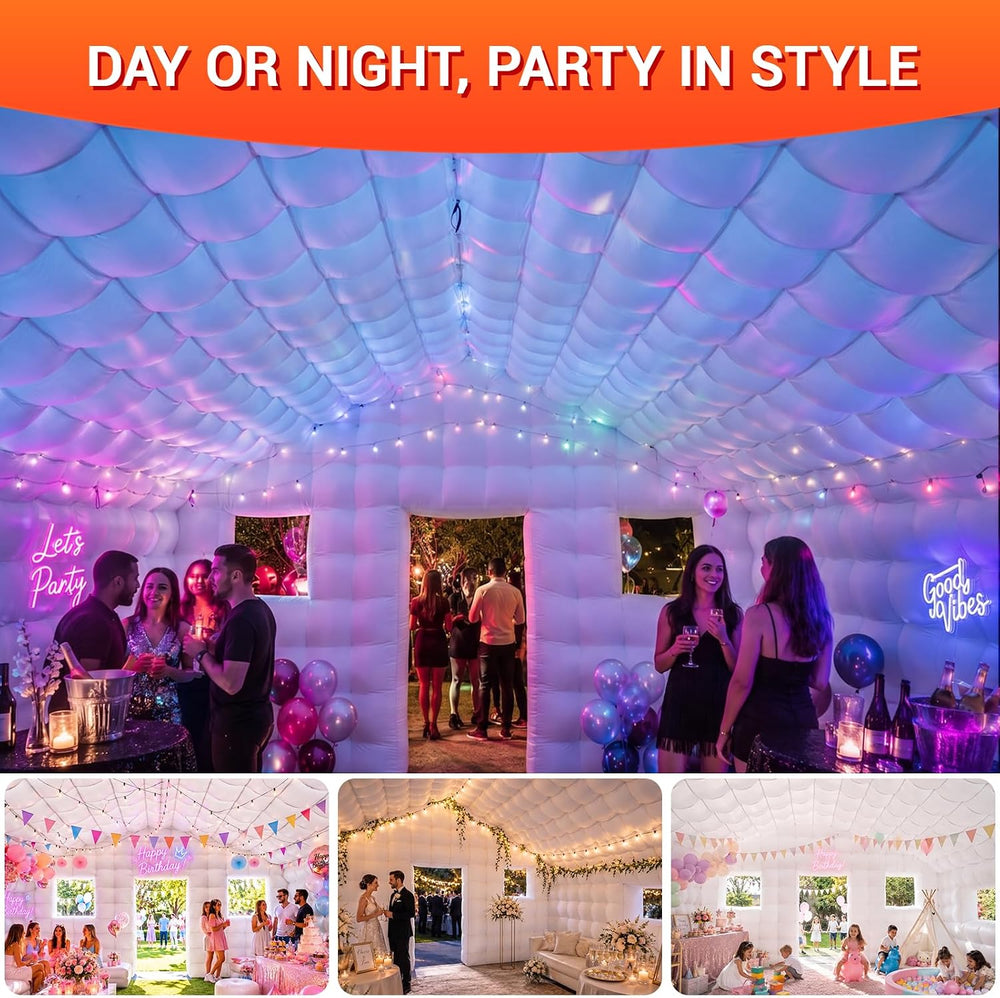 CZGBRO Inflatable Nightclub 20x16.5x12 FT, Large Party Tent with 2 Doors &...