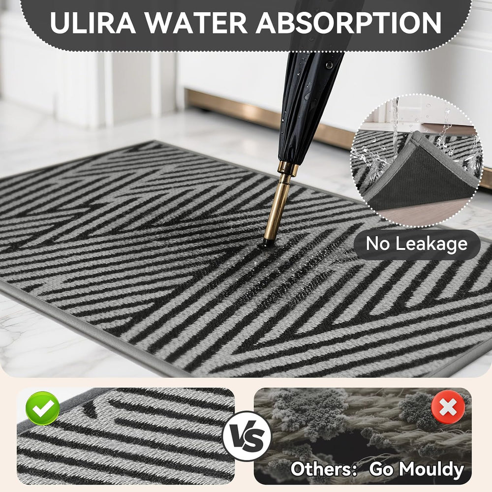 Door Mat Outside Entrance Non-Slip Dirt Resistant Grey 24"x35"