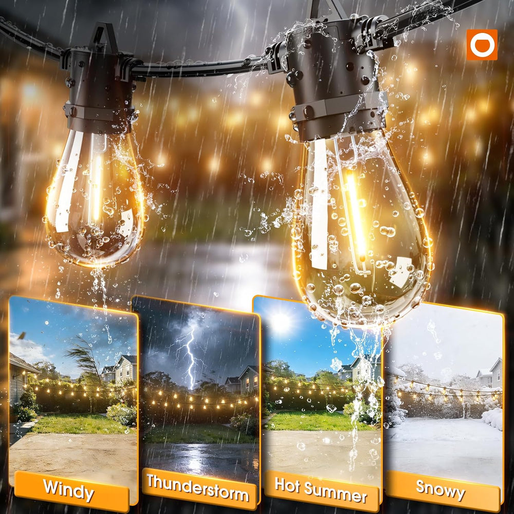 addlon 78FT(72+6) Solar String Lights Outdoor, Last 20+ Hrs, USB Charging