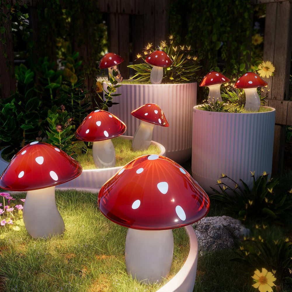 Solar Mushroom Lights Outdoor 9 Pack, Garden Outdoor Decor, 8 Lighting Modes,...