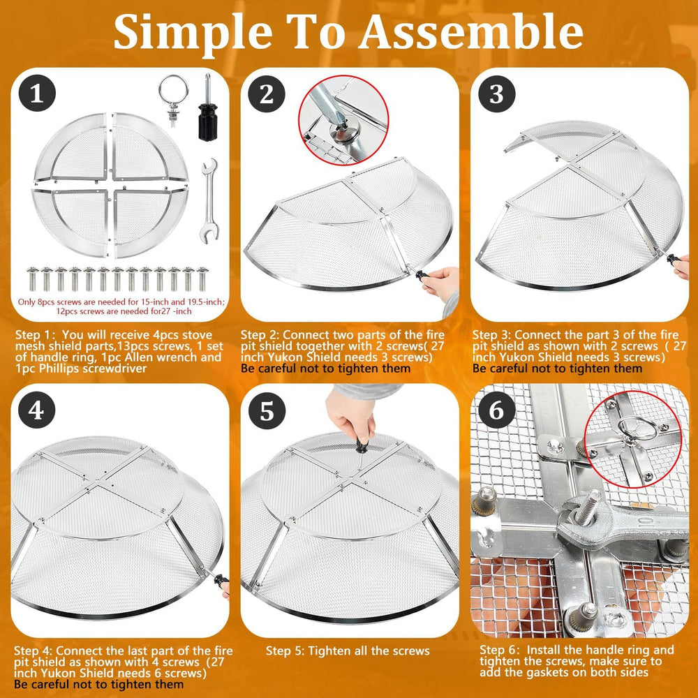 Fire Pit Spark Screen for Solo Stove Bonfire Shield 19.5inch,Stainless Steel ...