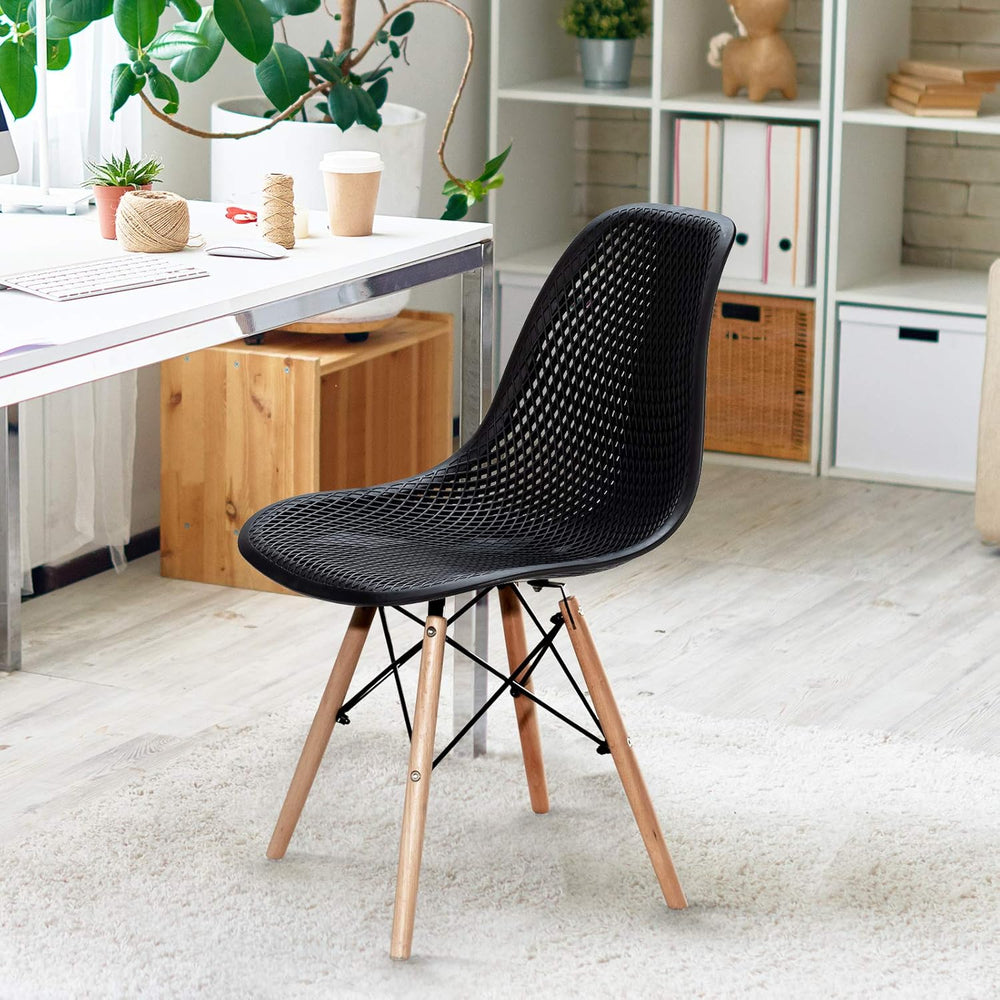 Giantex Set of 4 Modern Dining Chairs, Outdoor Indoor Shell PP Lounge Side Ch...