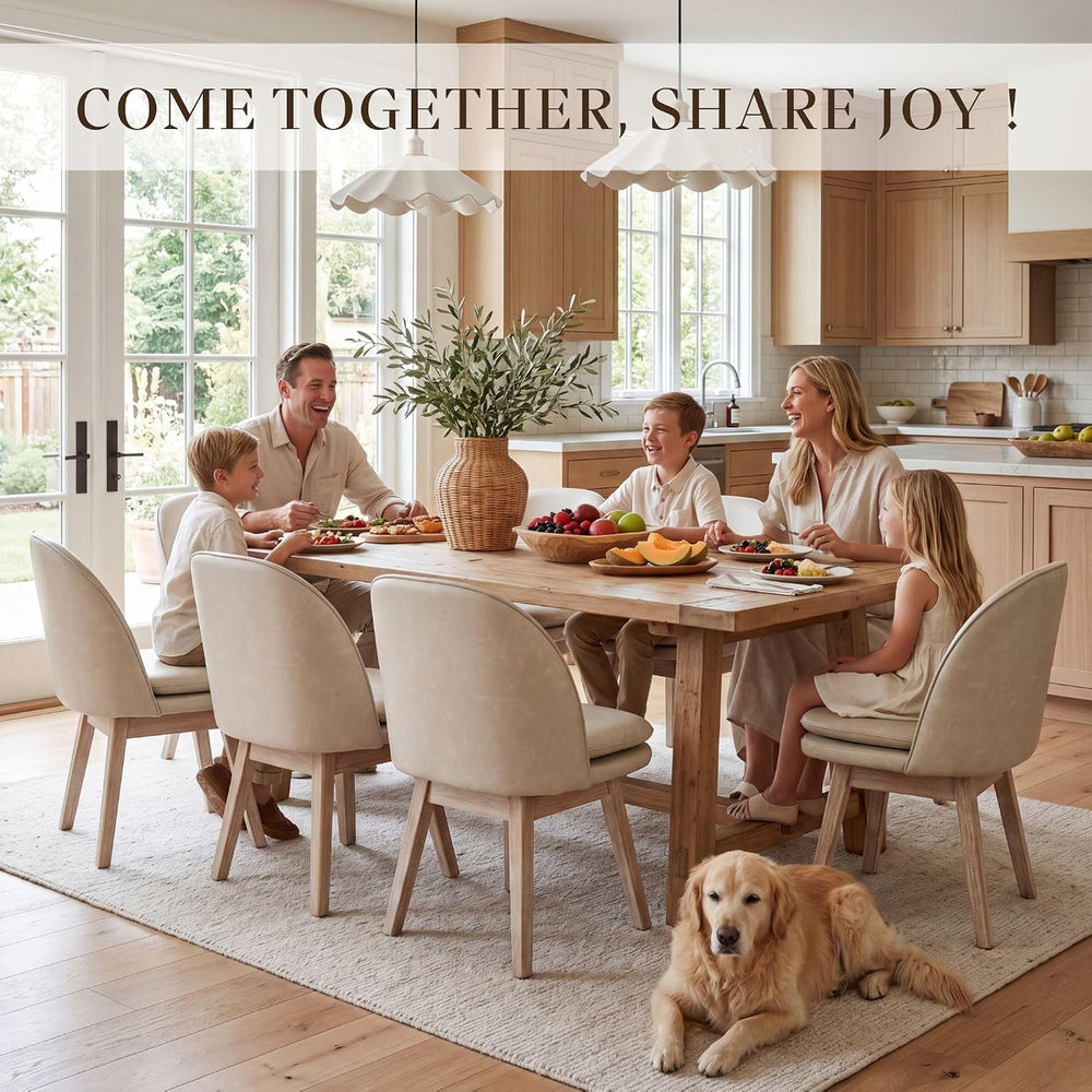 ROCITY Swivel Dining Chairs Set of 6, Faux Leather Kitchen Chairs with Solid ...