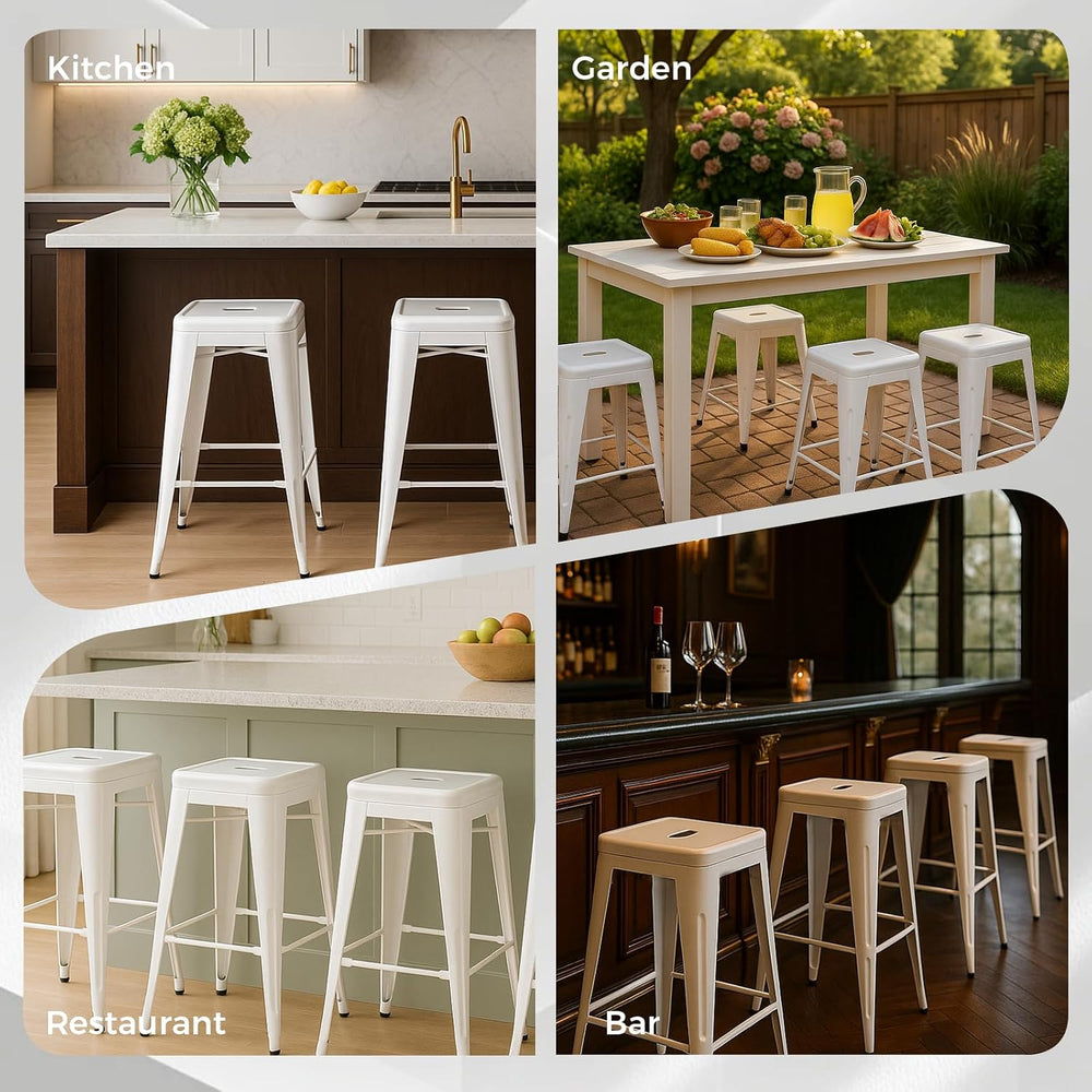 Outdoor Metal Bar Stools 30 Inch Set of 2,Weather-Resistant Patio Bar Stools,...