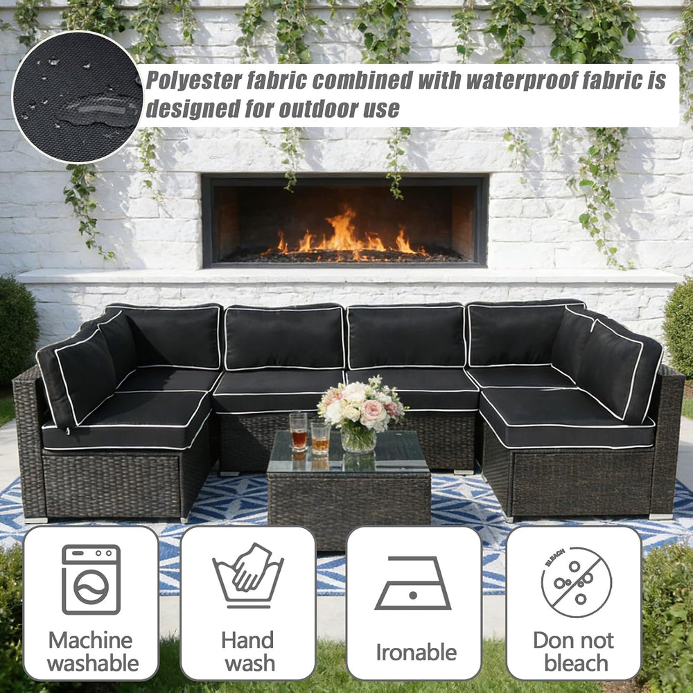 14 Pcs Patio Cushion Covers Replacement Outdoor Couch Cushions Covers Splashp...