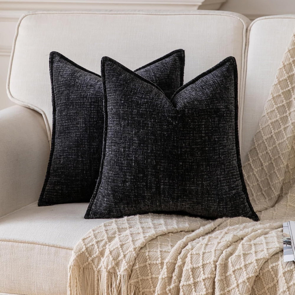 Neelvin Textured Throw Pillow Covers 26x26 Thick Luxury Chenille Decorative P...