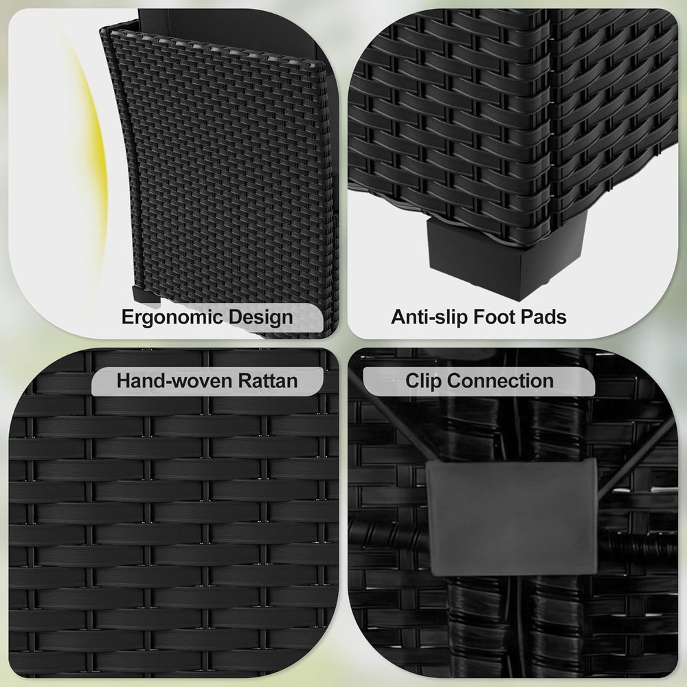 LOUVIXA 7 Pieces Patio Furniture Set, Outdoor Patio Furniture, Wicker Convers...