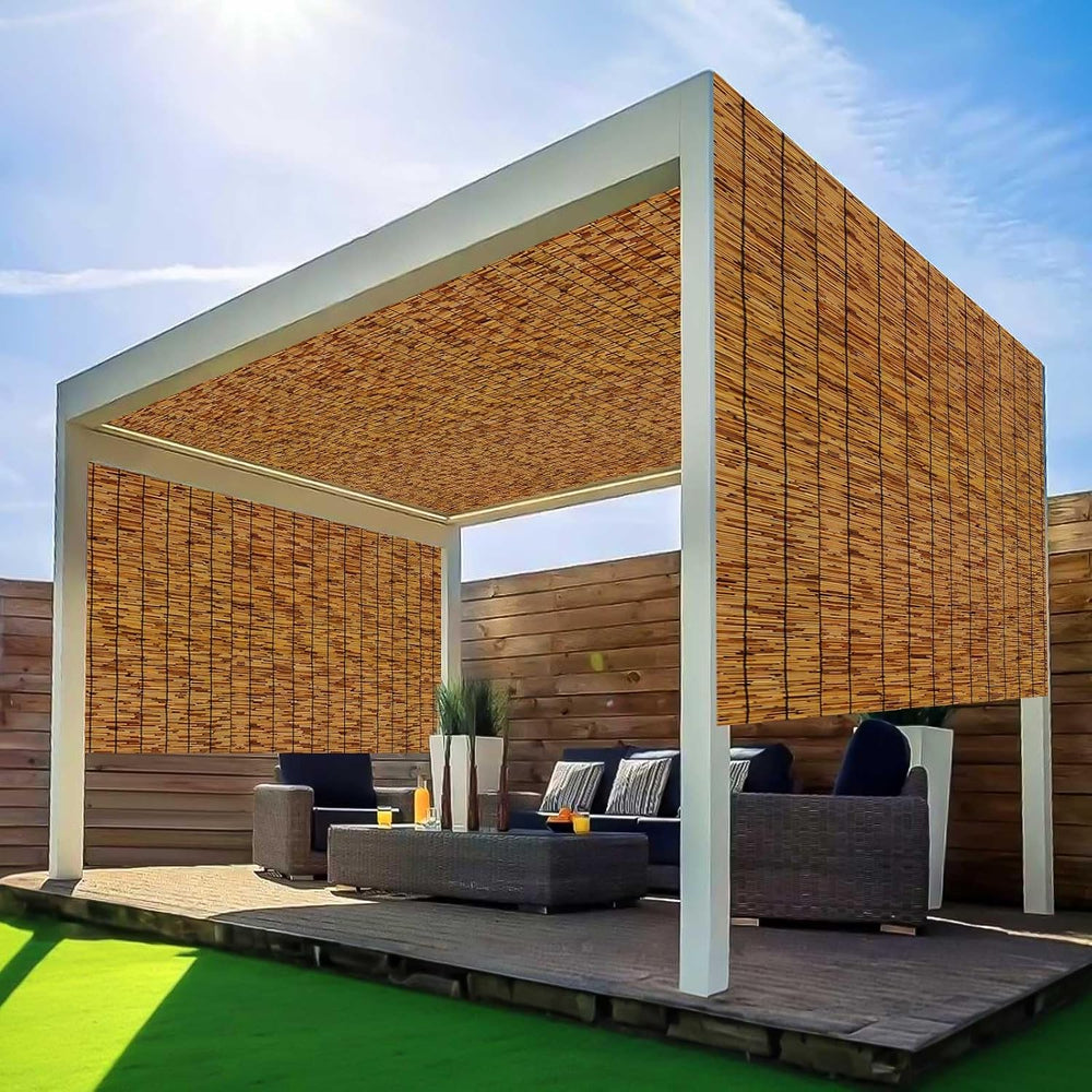 Natural Reed Fencing,Decorative Bamboo Fence Rolls Handwoven Friendly Sun Sha...