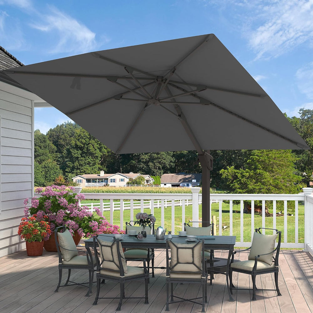 9' X 12' Cantilever Patio Umbrella Rectangular Outdoor Umbrellas