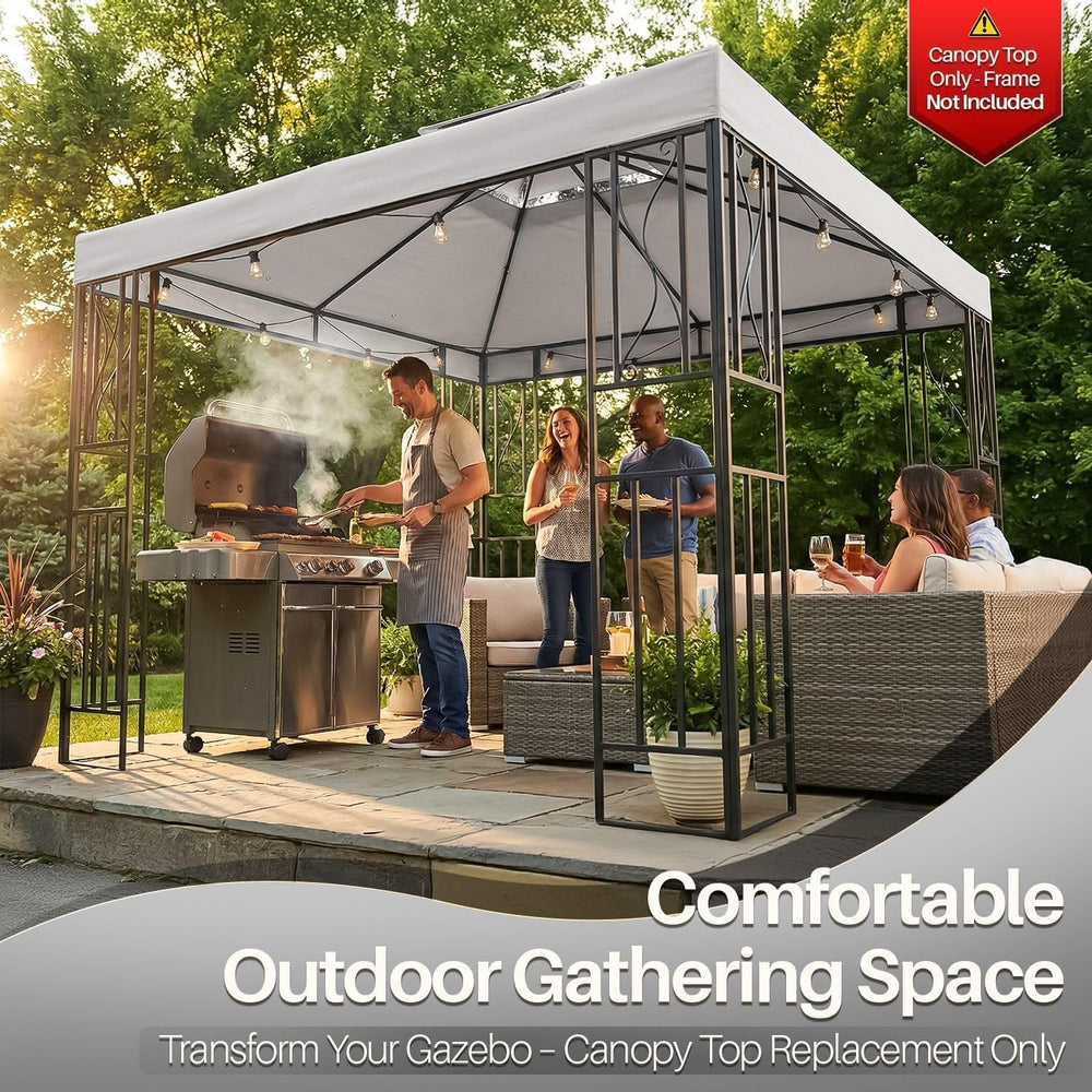 Flexzion Gazebo Cover Replacement Canopy Top 10x10 Ft (3m x 3m) - Double Tier...