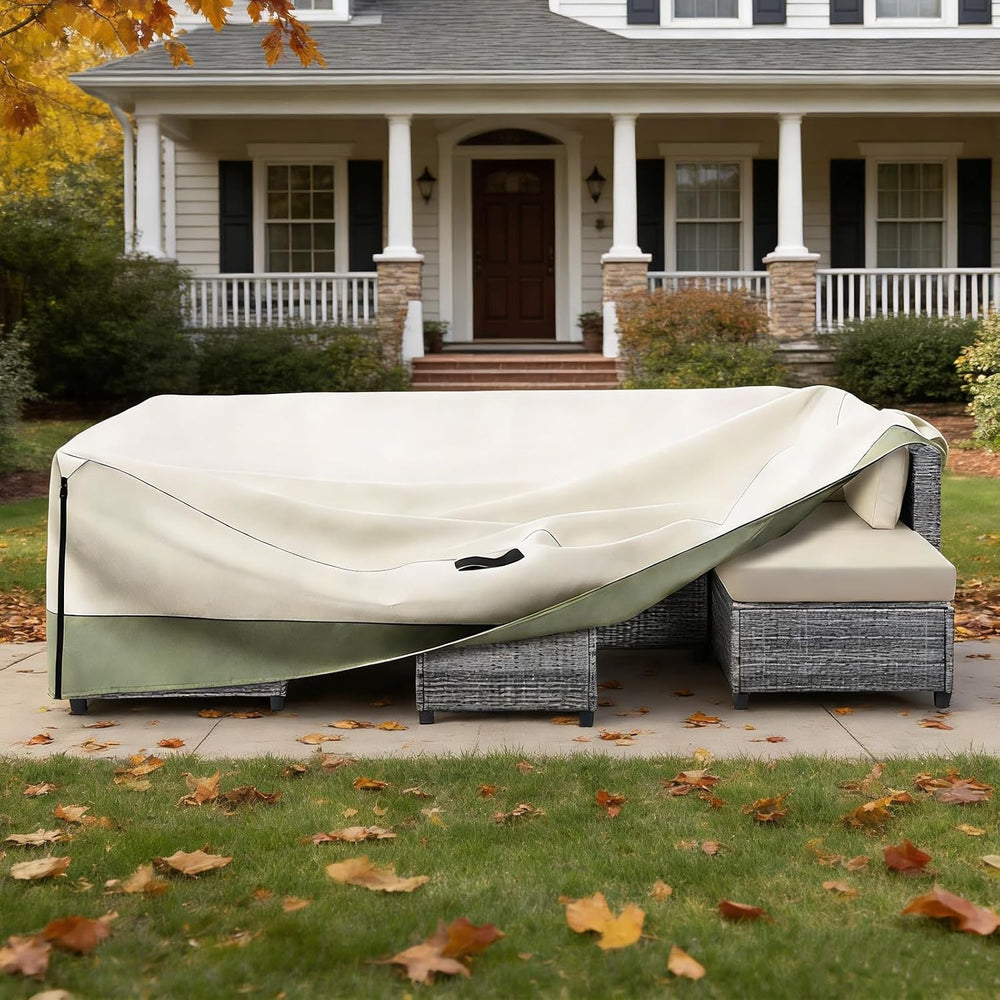 Bitubi Rectangular Patio Table Cover - Heavy Duty 600D Tough Canvas Waterproo...