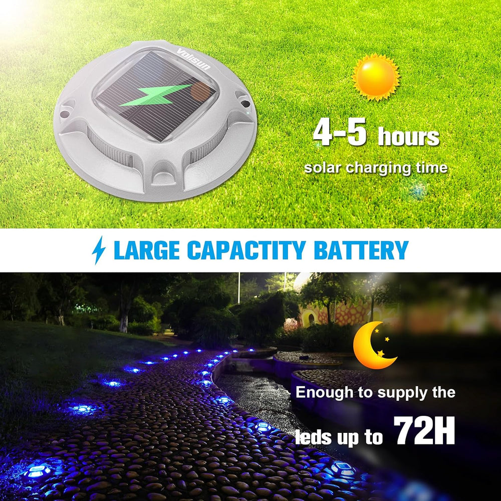 VOLISUN Solar Driveway Marker Lights Dock Marine Led Deck Outdoor 20 Pack