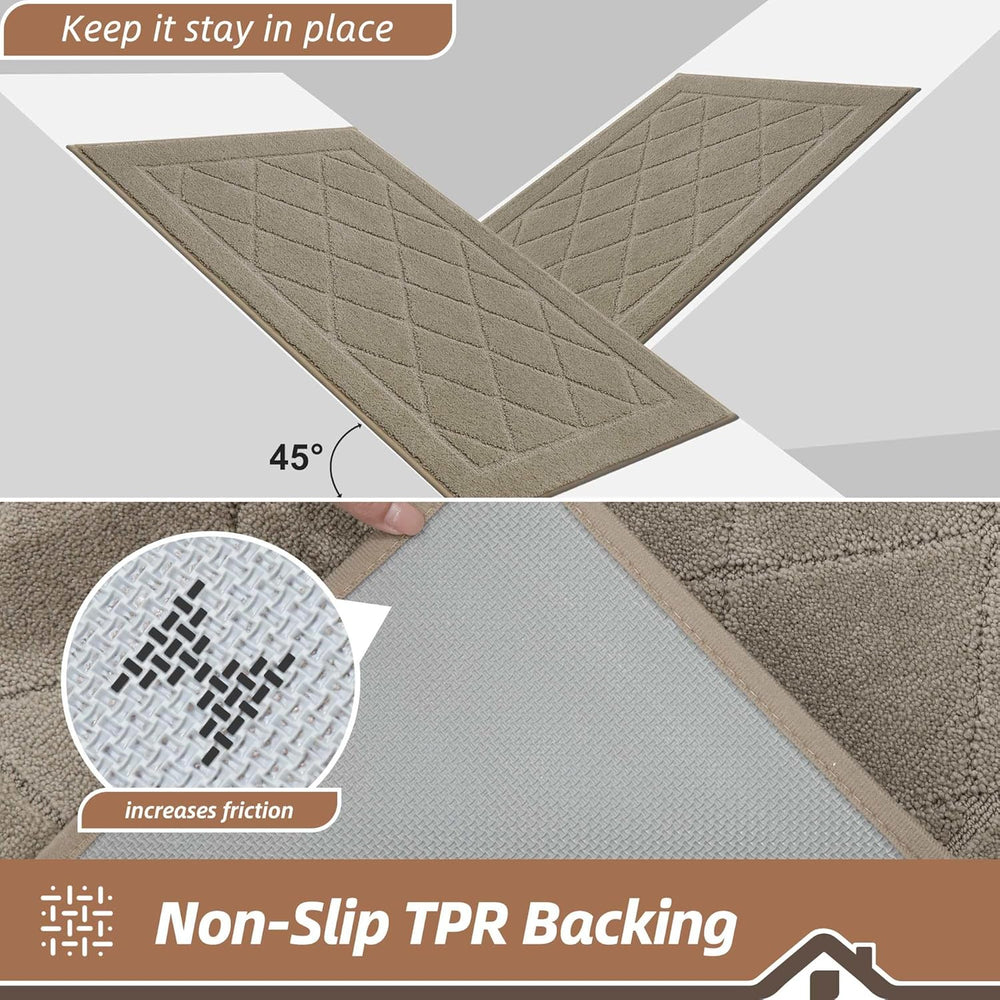 BEQHAUSE Dirt Trapper Door Mat 32" x 48", Doormat Non-Slip, Beige