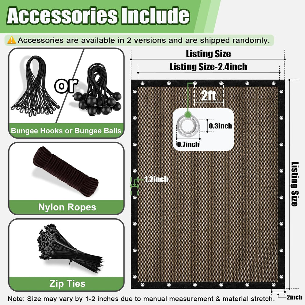 90% Outdoor Sun Shade Cloth, 6'×10' Pergola Shade Cover with Grommets...