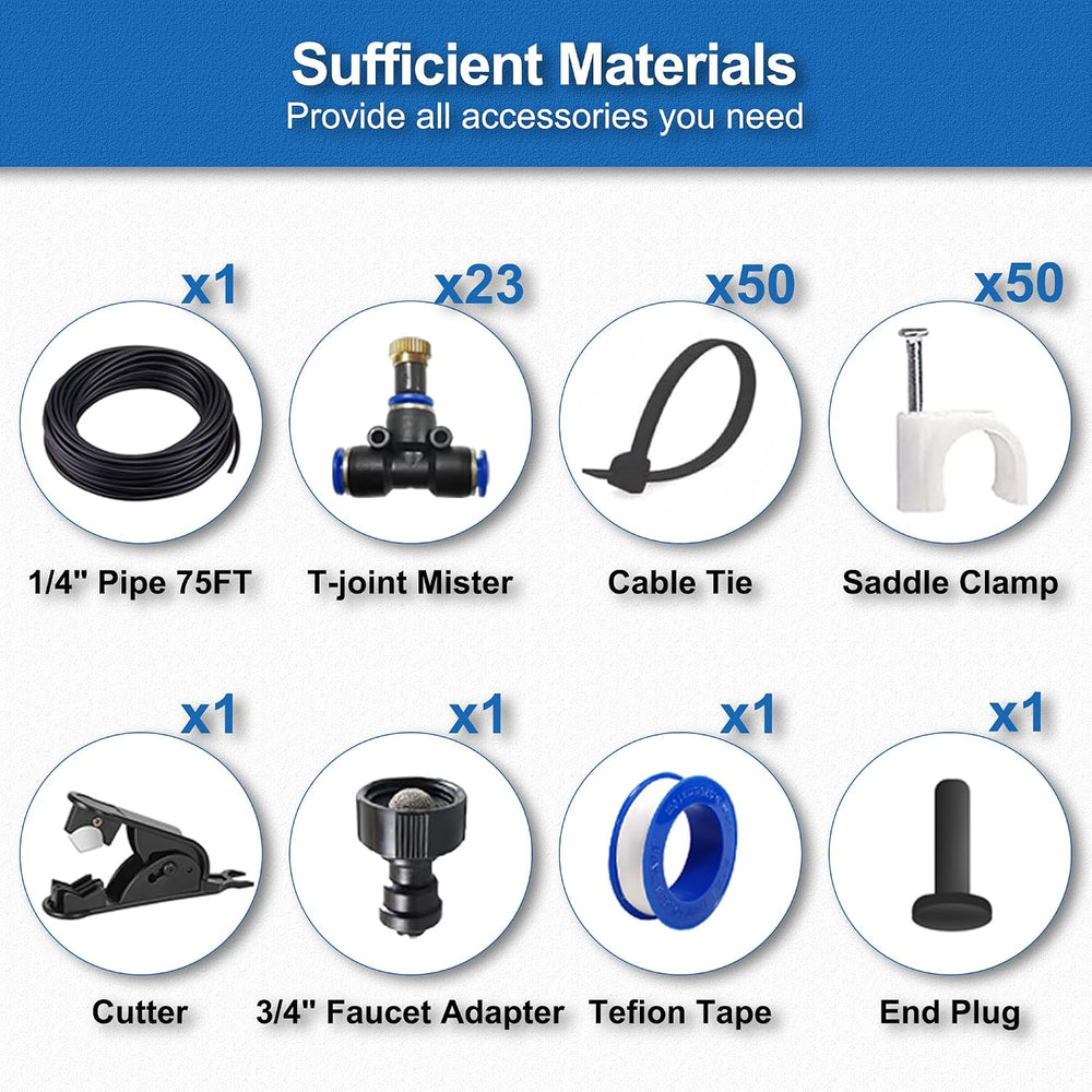 Misters for Outside Patio,Outdoor Water Misting Cooling System,75FT|23M.Backy...