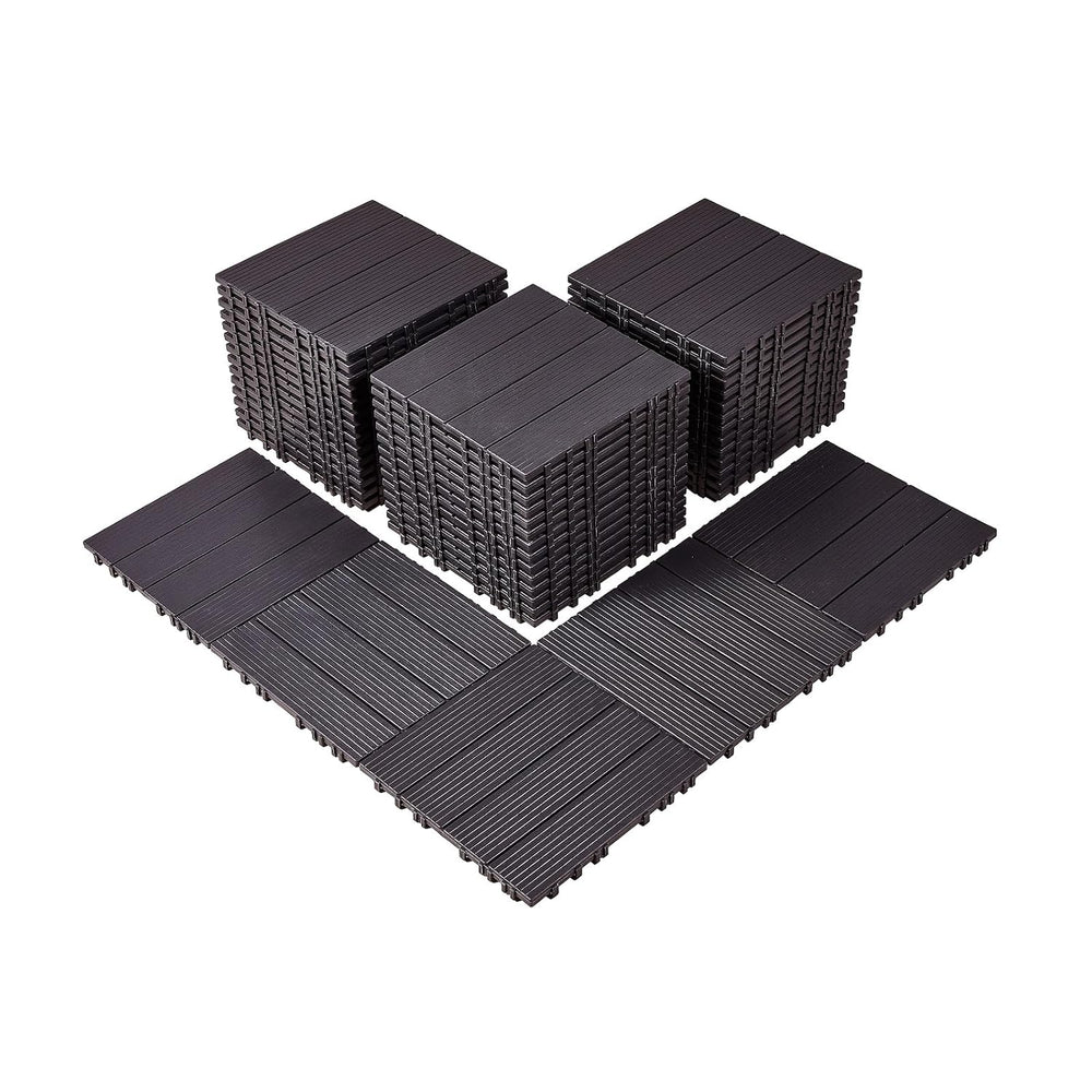 VEVOR 54 sq. ft Plastic Interlocking Deck Tiles, 54 Pack,12"x12" Wa...
