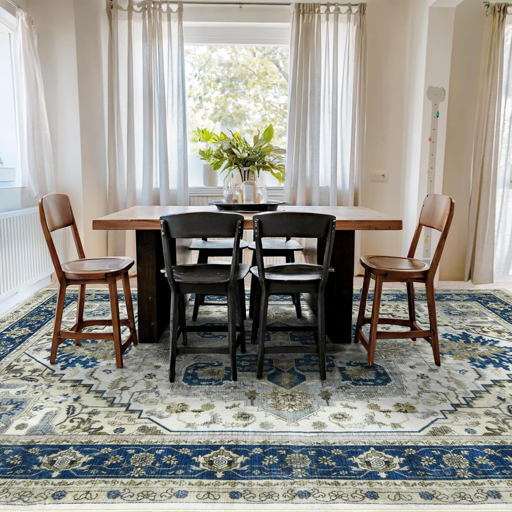 Area Rugs for Living Room 9x12 - Large Machine Washable Vintage Oriental Soft...