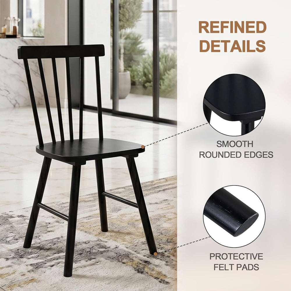 DUHOME Windsor Dining Chairs Set of 4,Farmhouse Style Spindle Back Wooden Kit...