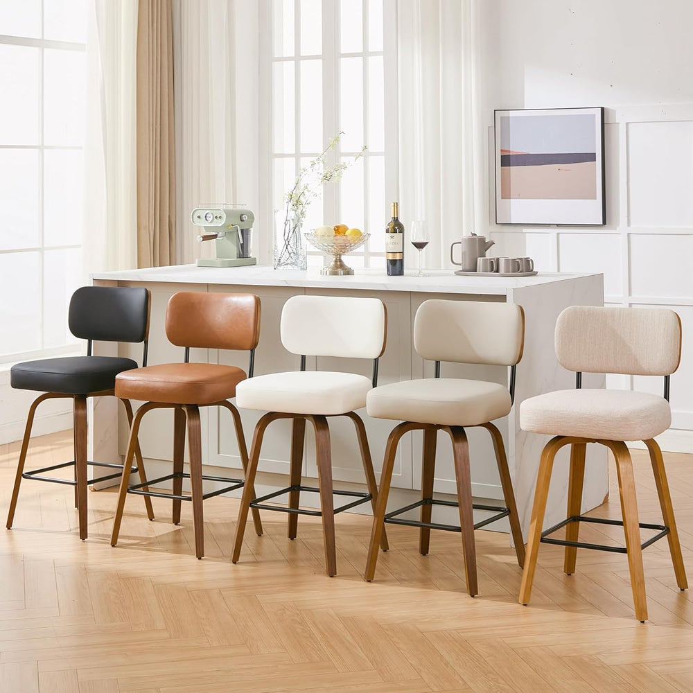 Swivel Bar Stools Set of 3, 30" Bar Height, Black