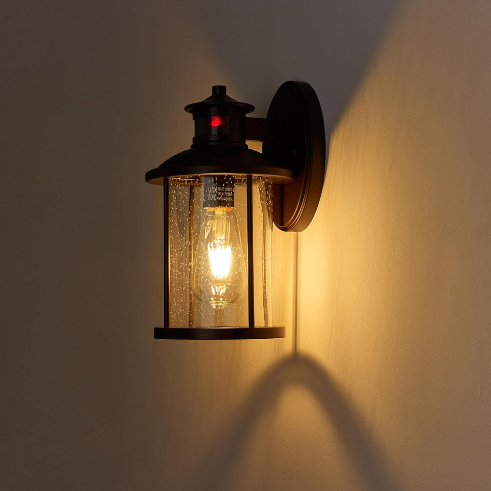 MICSIU Motion Sensor Bronze Outdoor Wall Light 1 Pack, 11.5" Farmhouse