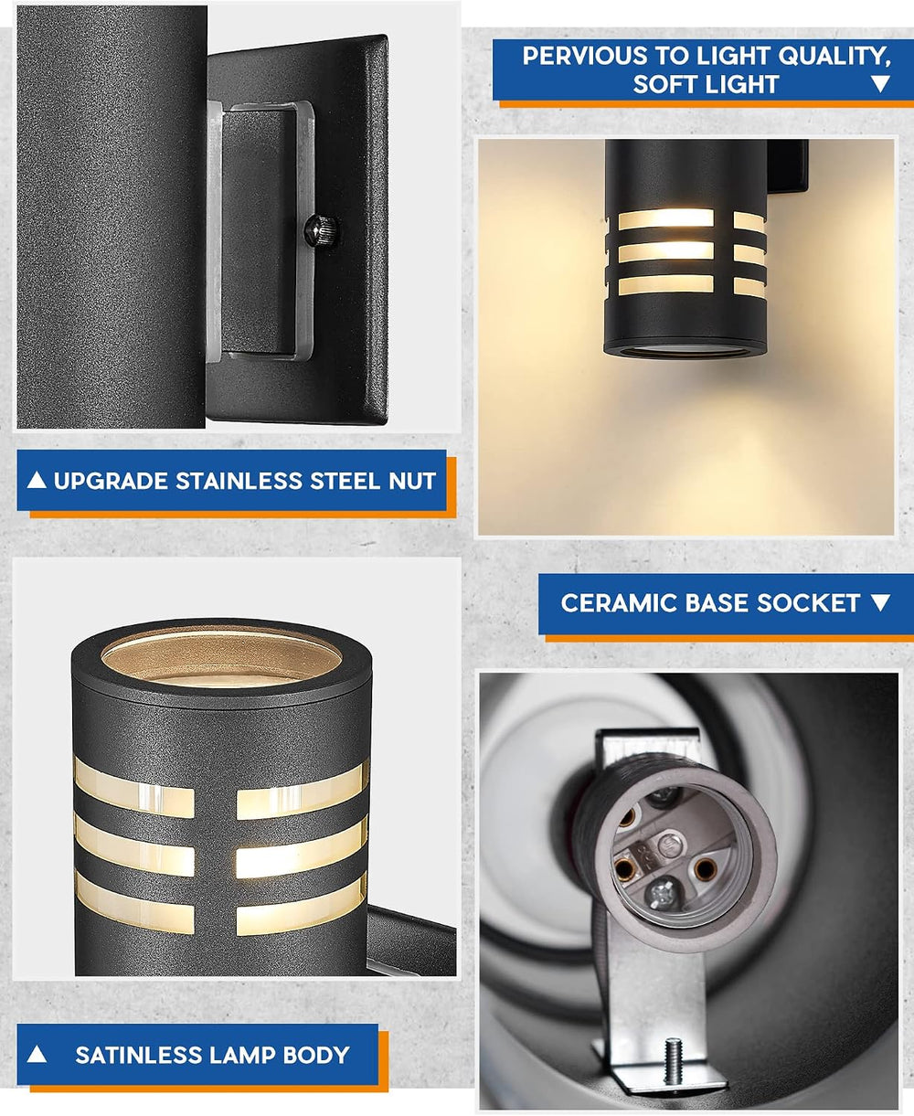 TENGXIN Outdoor Exterior Wall Light,Up and Down Cylinder Modern Porch Light,S...