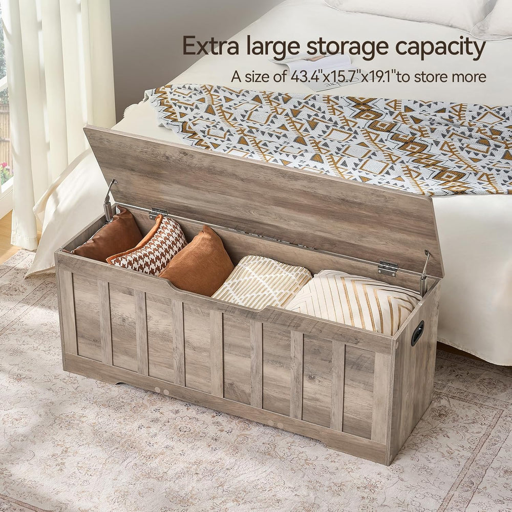 VANKILEY 47.2" Storage Chest Extra Large,Storage Trunk with 2 Safety Hin...