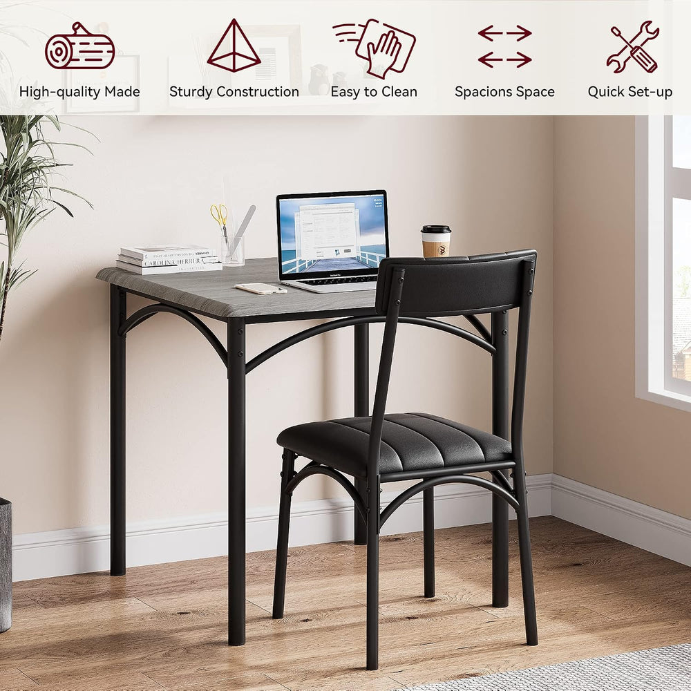3-Piece Dining Table Set for 2, Kitchen Table Set with 2 Upholstered Chairs, ...