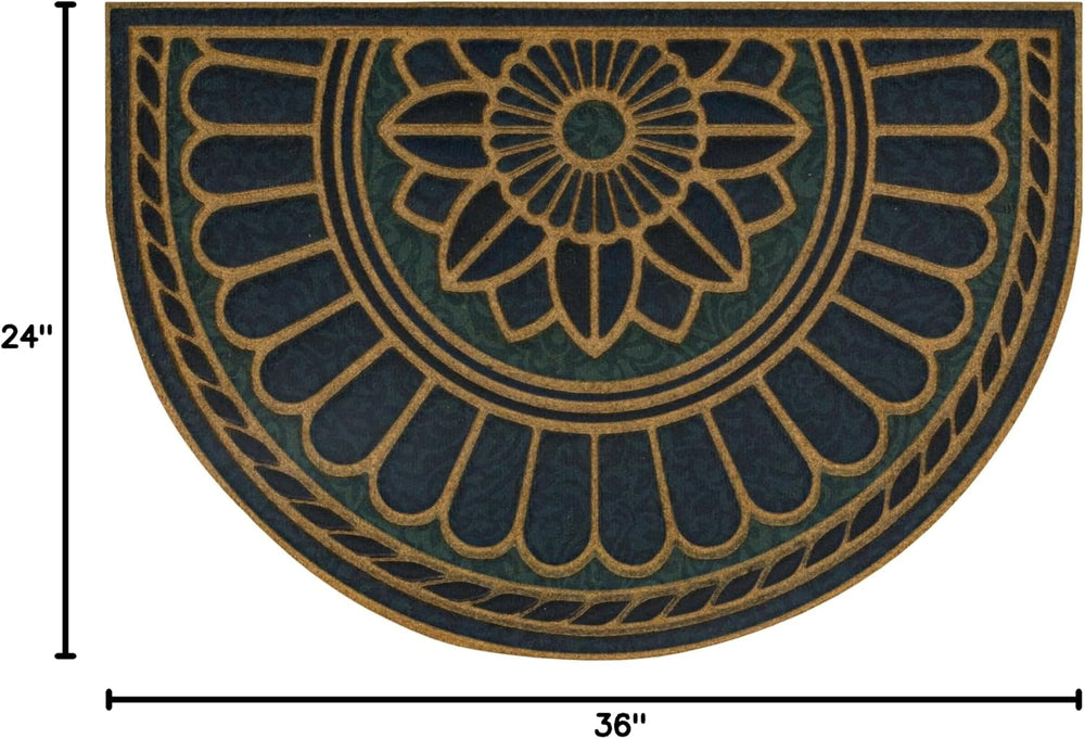 Mohawk Home Door Mat Swirl Style Ornamental Denim Blue 2' X 3' All We...