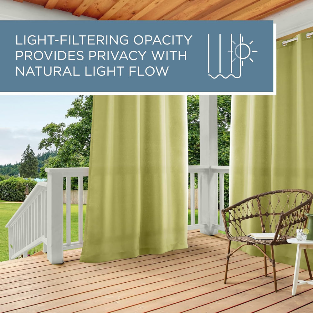 TOWN & COUNTRY BASICS Cabana Solid Heavyweight Indoor Outdoor Curtains, L...