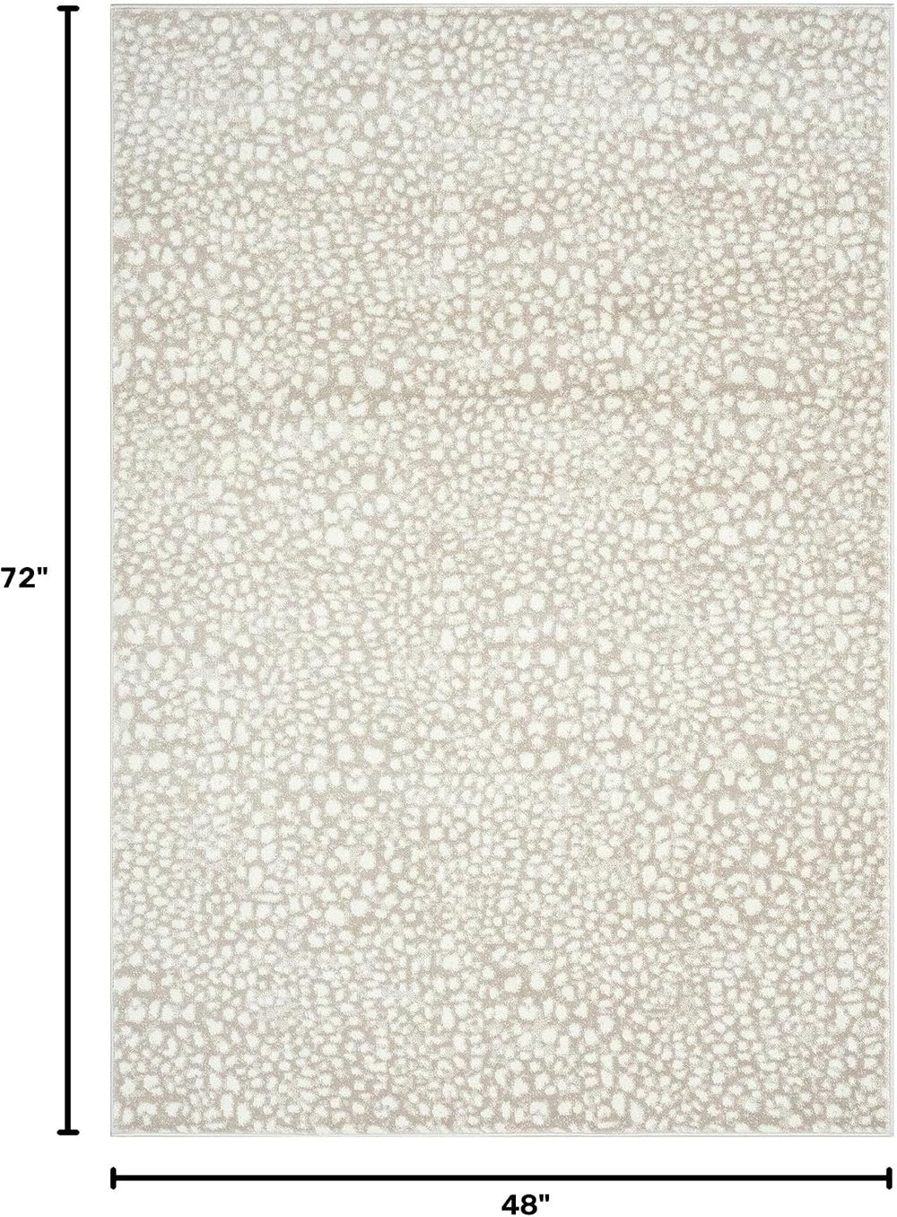 Abani White Cheetah Print Area Rug | 4' x 6' Beige Antelope/Leopard/D...
