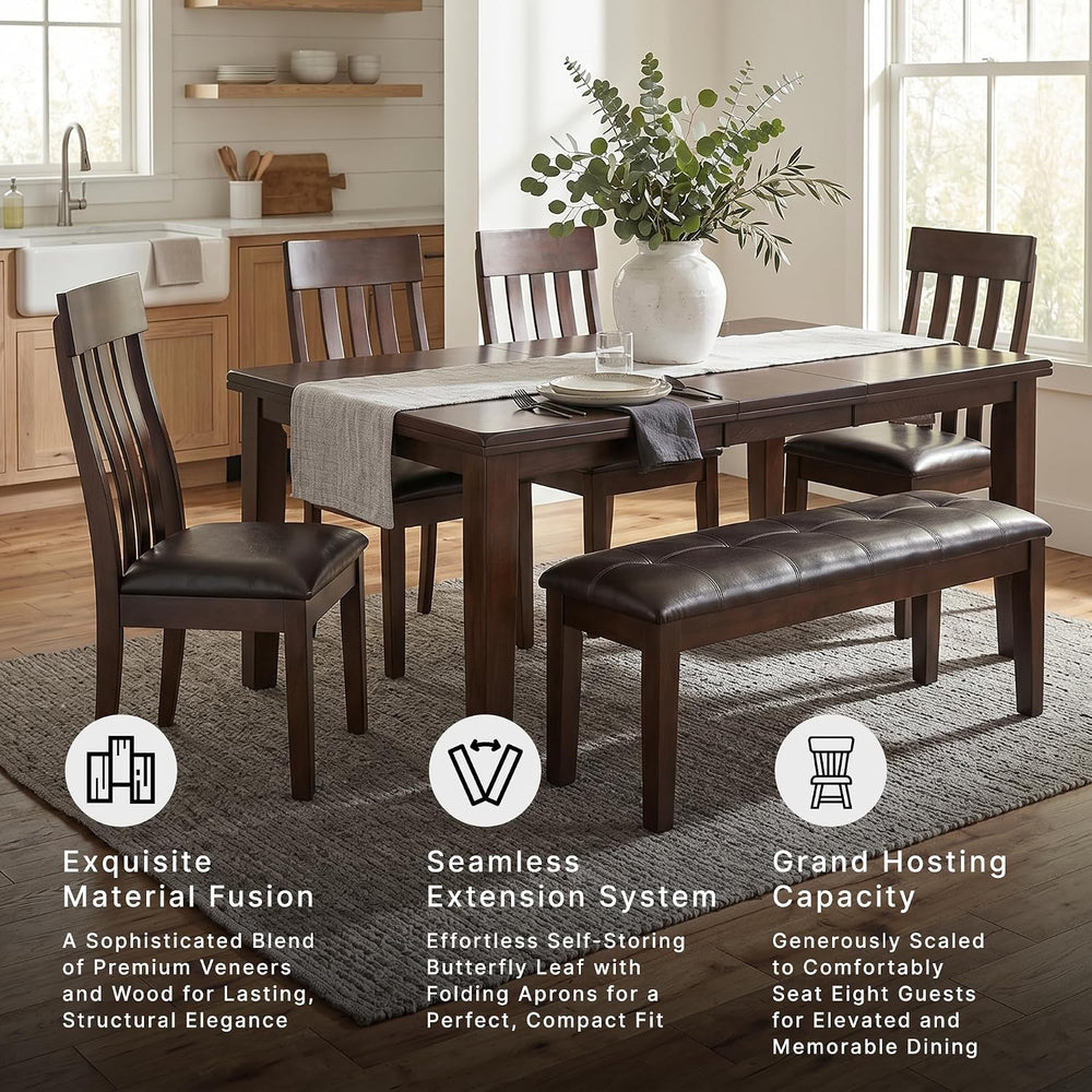 Signature Design by Ashley Haddigan Dining Extension Table, Seats 6-8