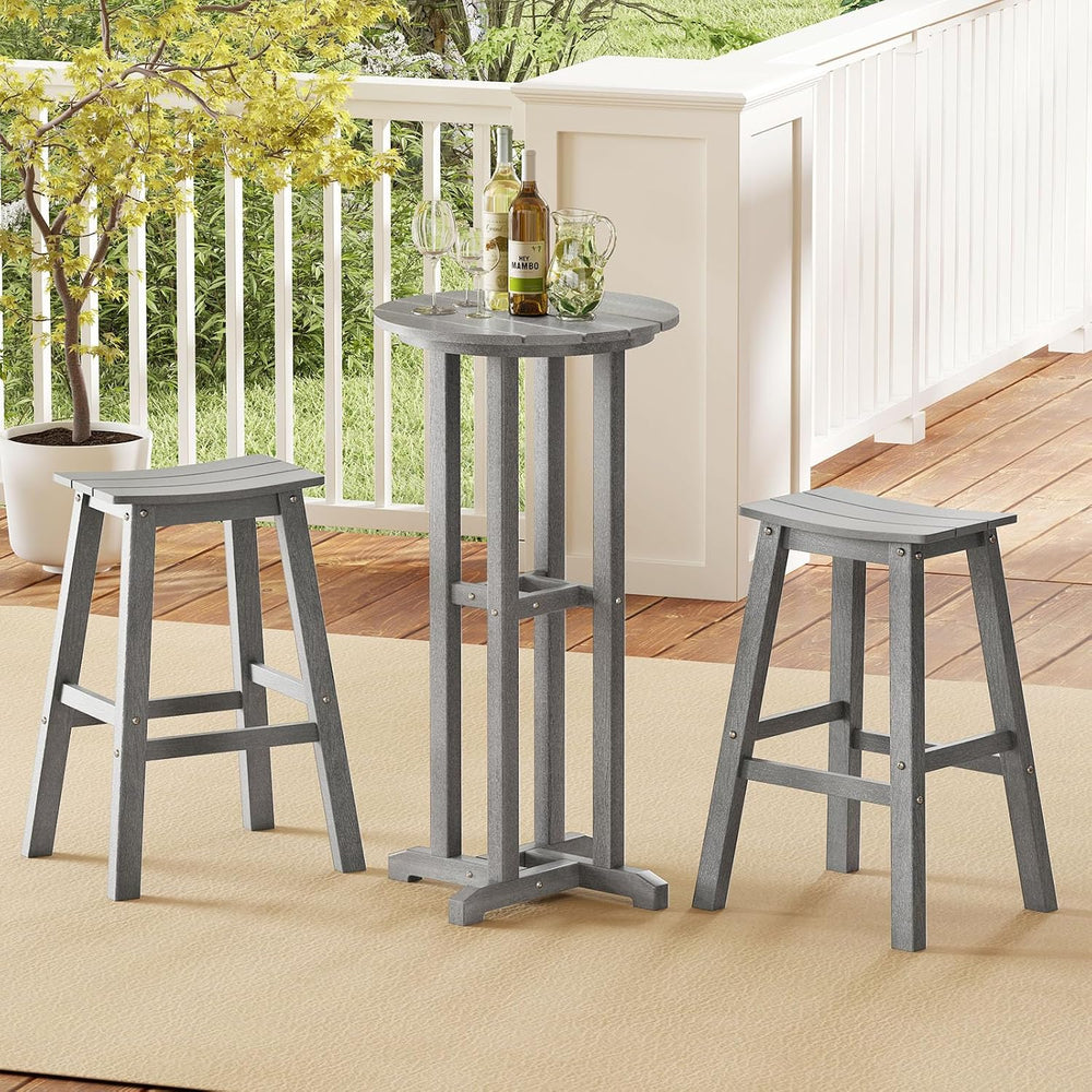 Tangkula 21.5" Round Bar Table, Grey