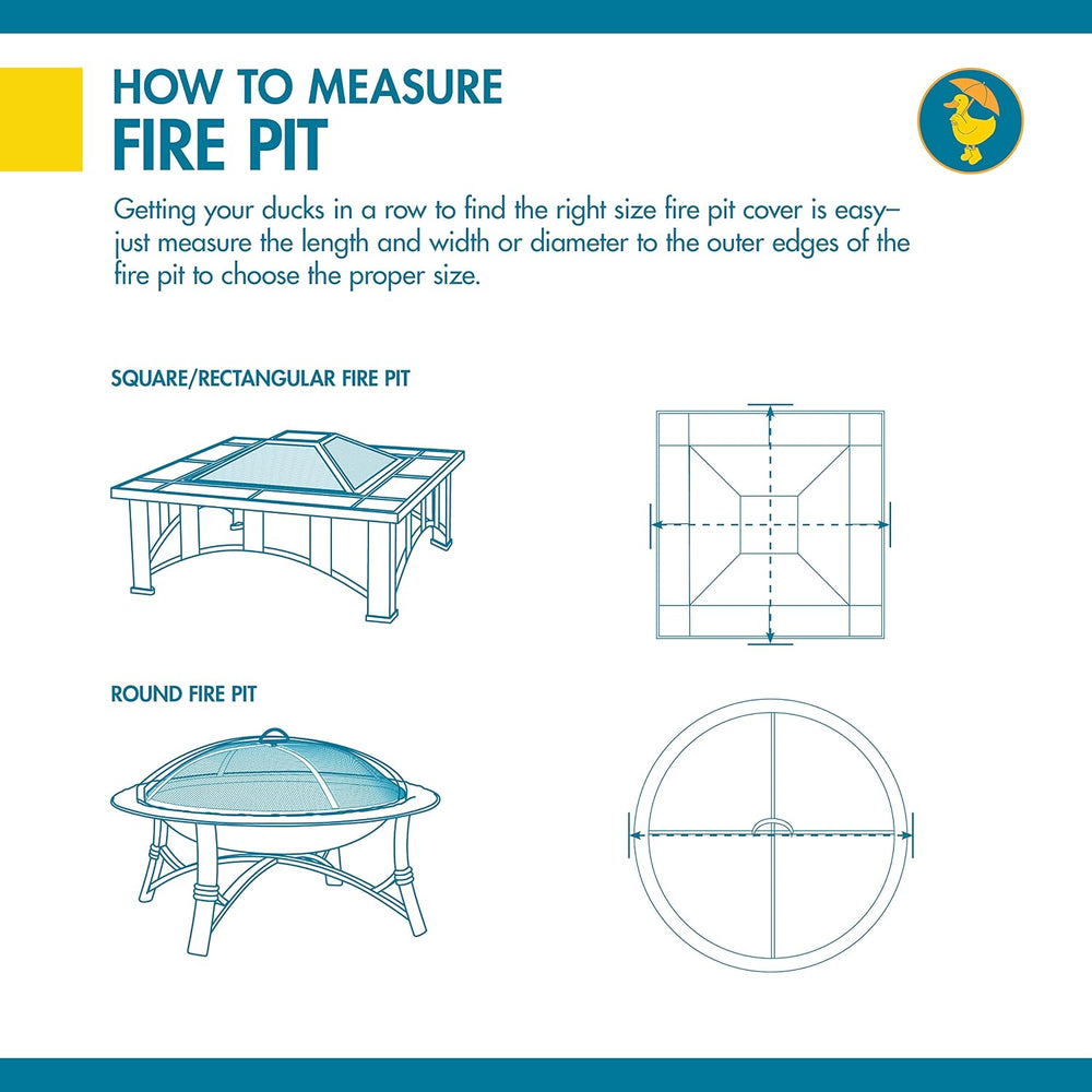 DUCKCOVERS Elegant Waterproof 54 Inch Rectangle Fire Pit Cover, Outdoor Firep...