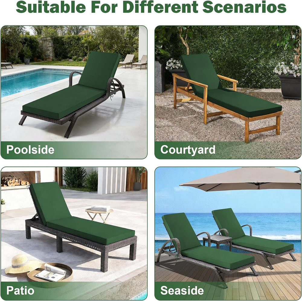 Chaise Lounge Cushions Outdoor, 72x 21x 3 Inch Waterproof & Fade-Resistan...