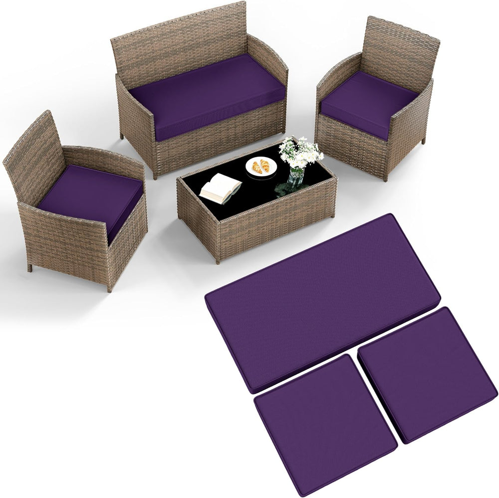 3 Pcs Outdoor Patio Furniture Cushion Replacement Cover, Cover Only