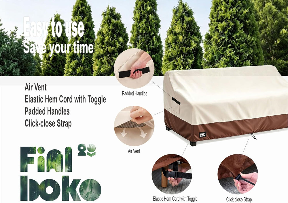 3-Seater Outdoor Sofa Cover, 85Wx38Dx35H inches Outdoor Furniture Covers Wate...