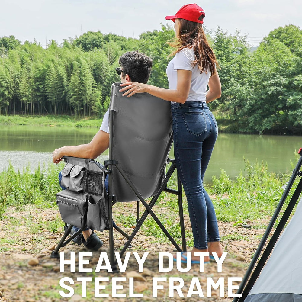 TIMBER RIDGE Oversized Folding Camping Chair High Back Heavy Duty for Adults ...