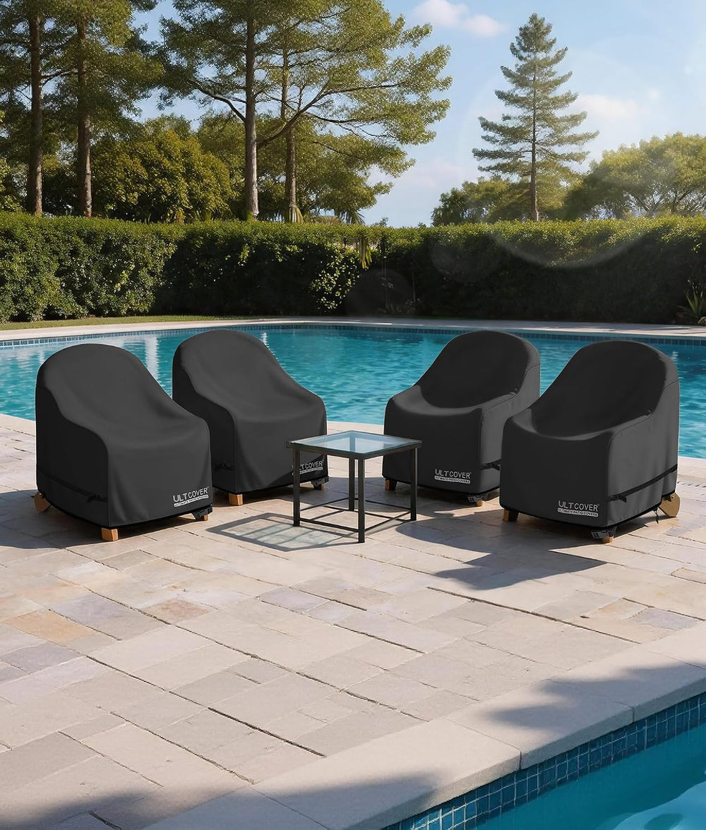 ULTCOVER Patio Adirondack Chair Cover 32W x 35D x 36H in, Black