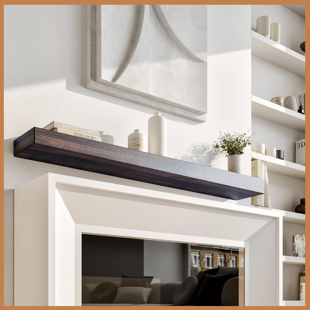 Avana Fireplace Mantel Shelf 60 Inch - Natural Wood Mantles for Over Fireplac...