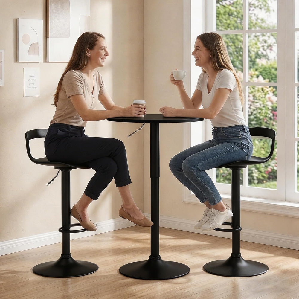 GOTMINSI Modern Adjustable Bar Stool - 300 lbs Capacity, Waterproof PP Seat, ...
