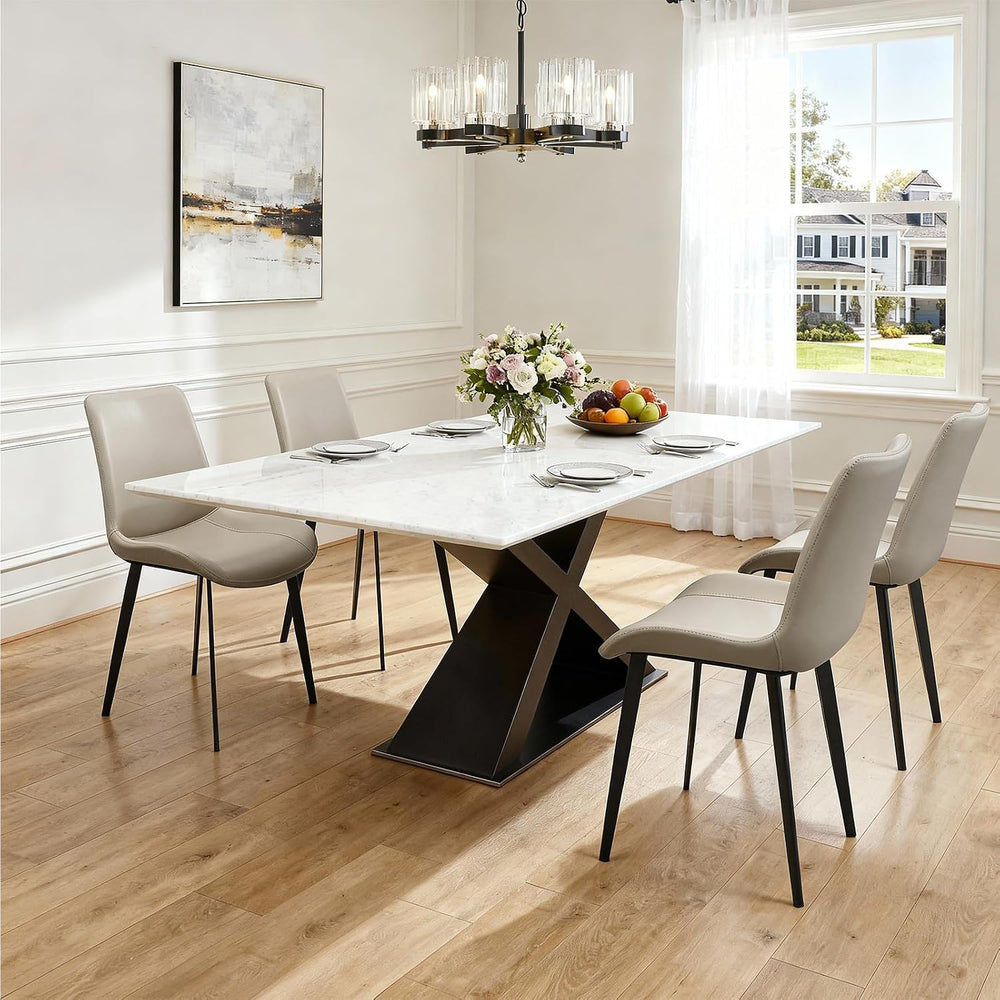 Modern Dining Chairs Set of 4, PU Leather Dining Room Chairs, Upholstered Kit...