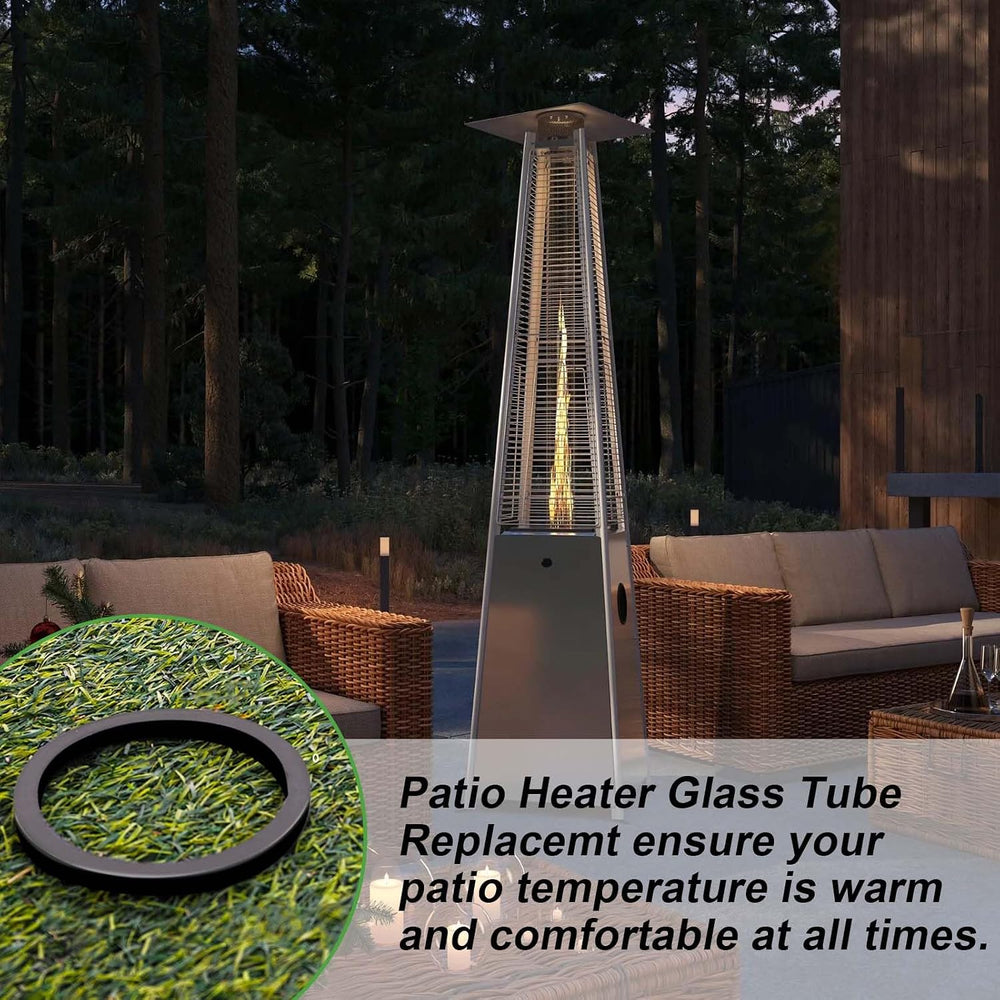 Patio Heater Glass Tube Replacement,49.5" Tall 4" Diameter with Sil...