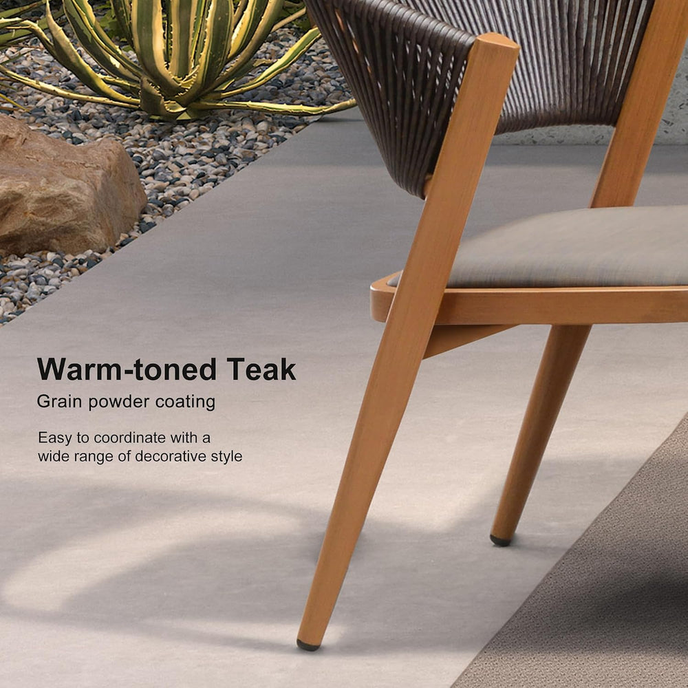 PURPLE LEAF Outdoor Dining Set for 8 with HPL Table and Chairs Deep Teak