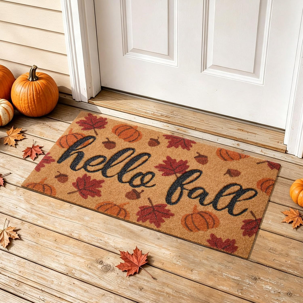 TYUU Fall Door Mat, Hello Fall Welcome Mat for Outdoor Entrance 24" x 36...
